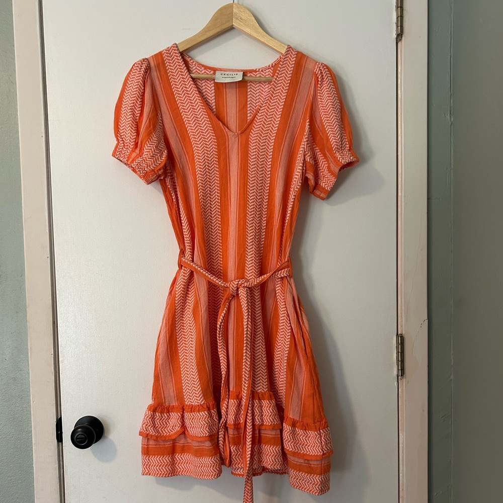Cecilie Copenhagen Orange Patterned Women's Dress